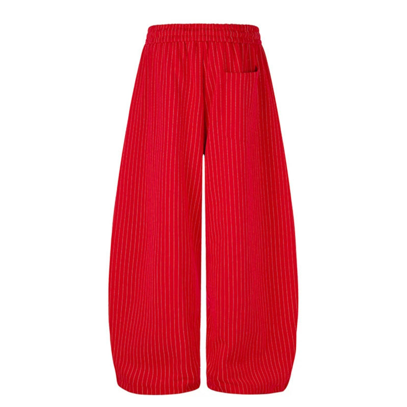 Damen Weite Palazzo-Sweathose mit Nadelstreifen, Sternprint & verstellbarem Saum Nord Taschen