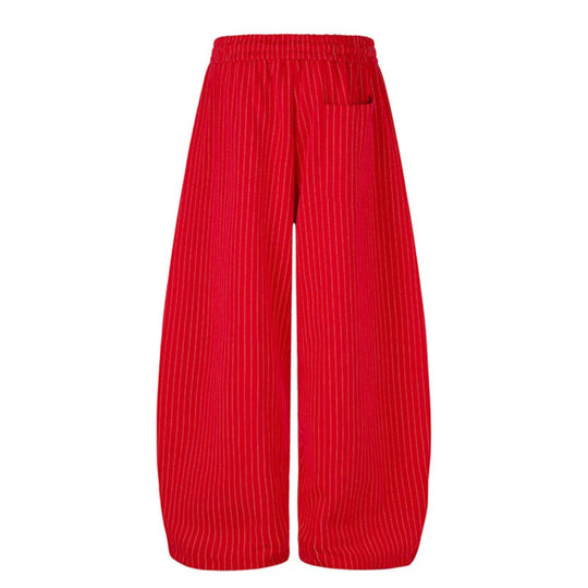 Damen Weite Palazzo-Sweathose mit Nadelstreifen, Sternprint & verstellbarem Saum Nord Taschen