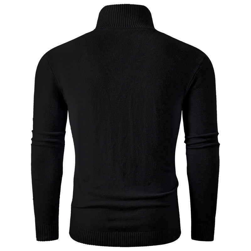Herren Rollkragenpullover aus Feinstrick mit strukturiertem Jacquardmuster und tailliertem Schnitt Nord Taschen