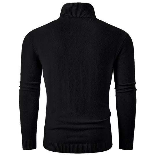Herren Rollkragenpullover aus Feinstrick mit strukturiertem Jacquardmuster und tailliertem Schnitt Nord Taschen