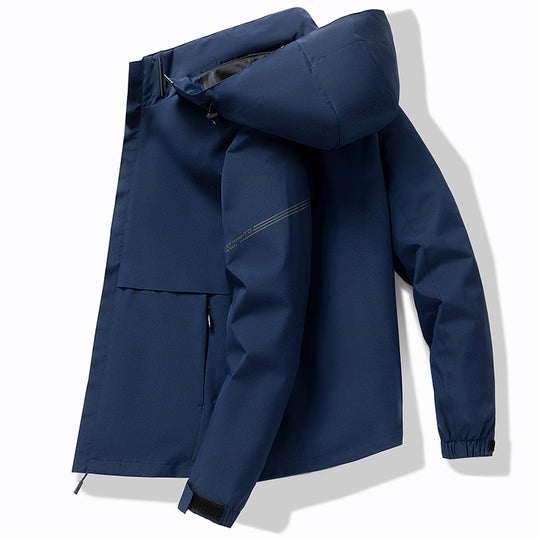 Herren Funktionale Outdoor-Jacke mit verstellbarem Kapuzendesign Nord Taschen