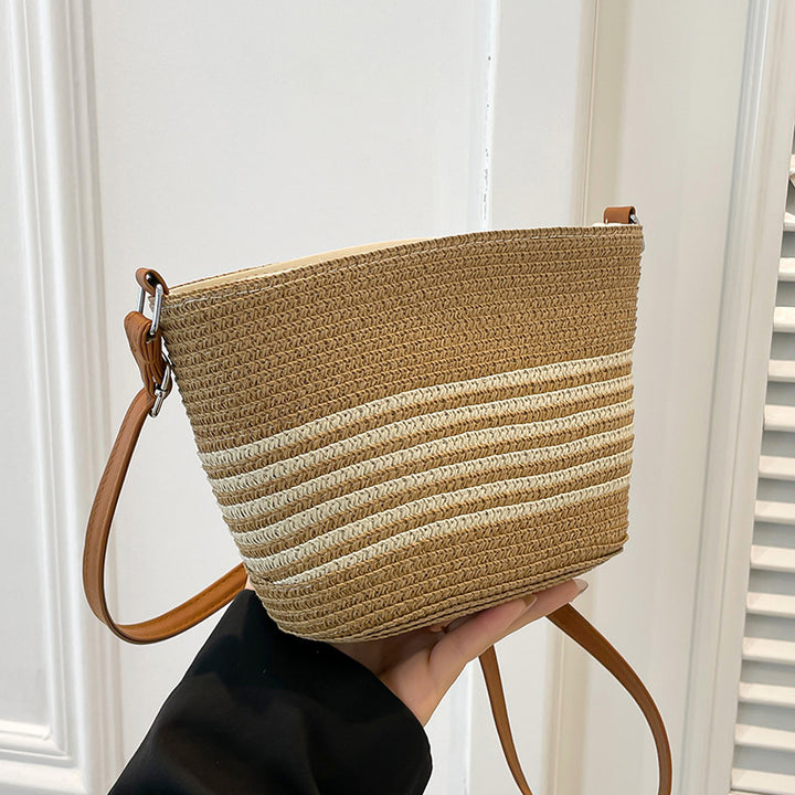 Damen Henkeltasche aus geflochtenem Naturmaterial mit eleganter Struktur Nord Taschen