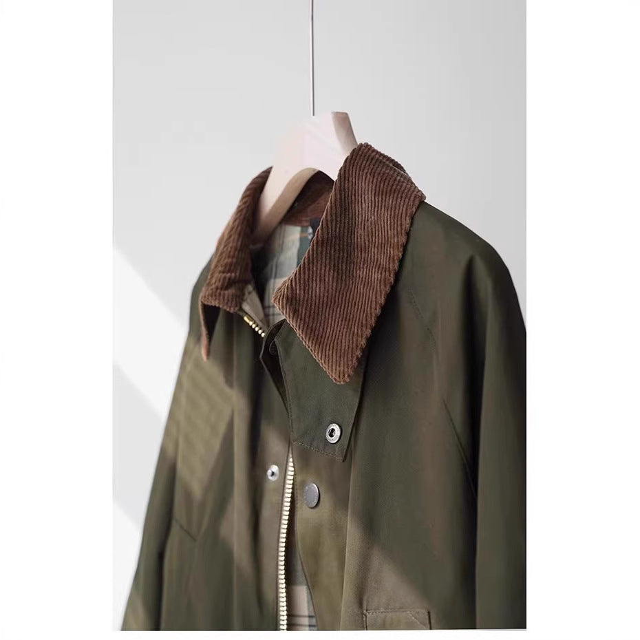 Damen wasserabweisende Oversize-Fieldjacke mit Cordkragen und aufgesetzten Pattentaschen Nord Taschen
