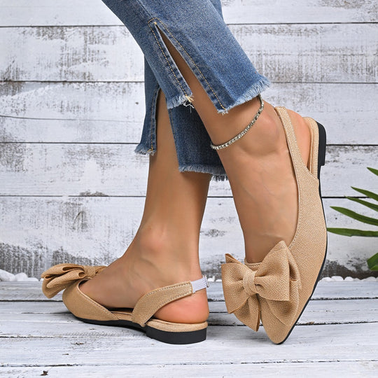 Damen Slingback-Sandalen mit dekorativem Schleifendetail und komfortabler Fußbettung