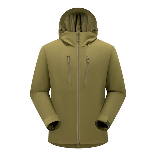 Herren Technische Softshell-Jacke mit ergonomischer Kapuze und vertikalen Brusttaschen Nord Taschen
