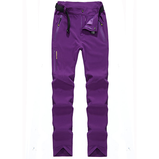 Damen Stretch-Softshell Outdoorhose mit vorgeformten Knien, verstellbarem Bund und Reißverschlusstaschen Nord Taschen
