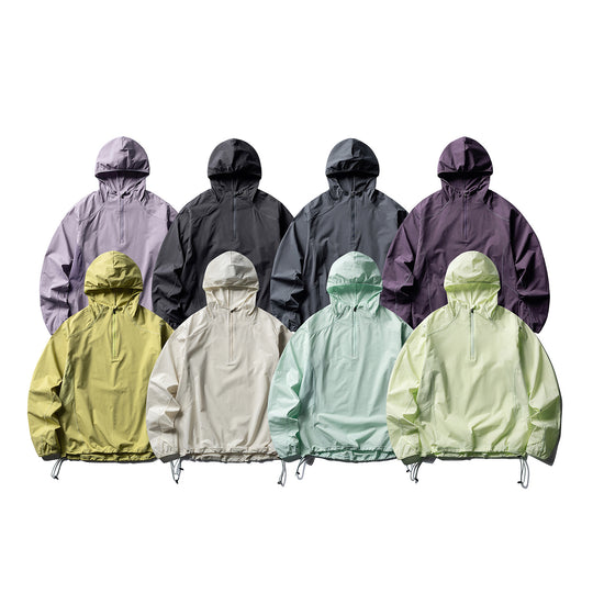 Unisex Atmungsaktiver Half-Zip-Kapuzenanorak mit Tunnelzugsaum und Flatlock‑Nähten Nord Taschen