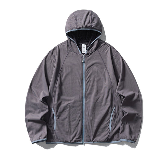 Unisex Leichte Kapuzen‑Fleecejacke mit Raglanärmeln und kontrastierter Kantenverarbeitung Nord Taschen