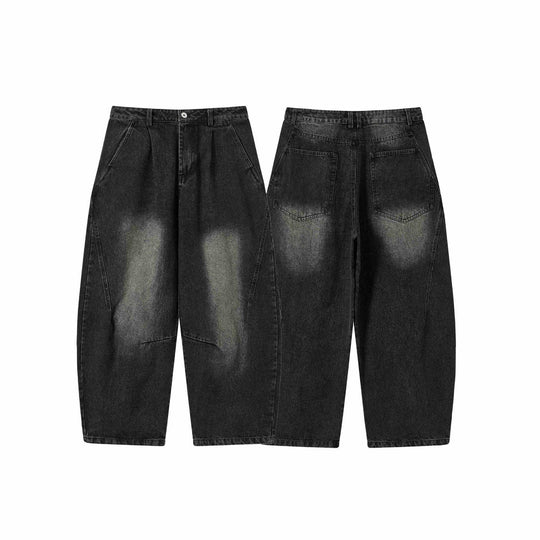 Damen Hochtaillierte Loose‑Fit Utility‑Denim‑Culotte mit abgesteppten Tascheneinsätzen Nord Taschen