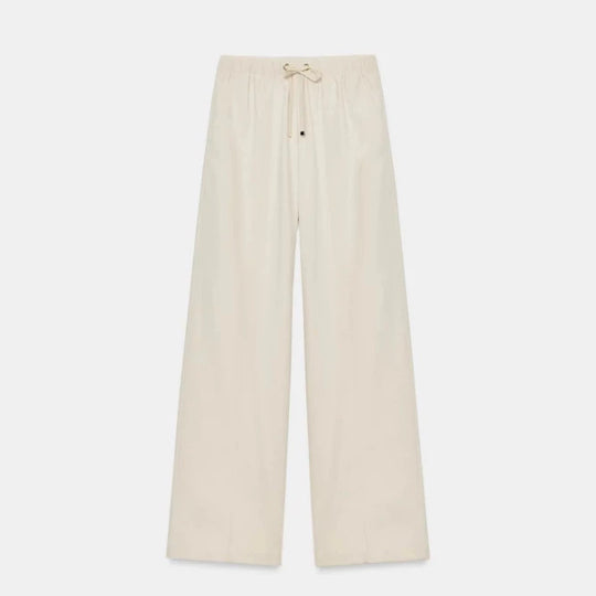 Damen Weite High-Waist-Hose mit elastischem Bund und Kordelzug Nord Taschen