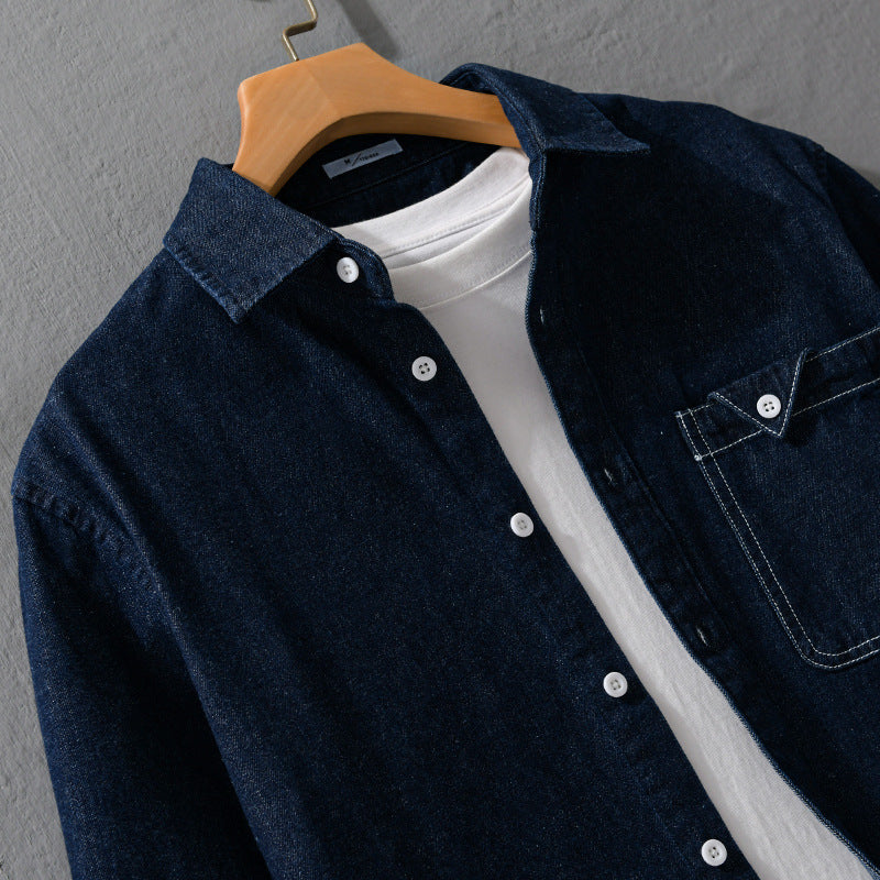 Herren Denim-Overshirt im Hemdjacken-Stil mit aufgesetzter Brusttasche und Relaxed-Fit Nord Taschen