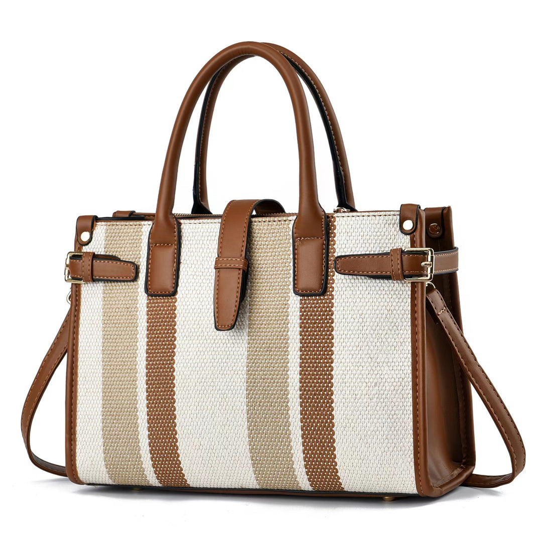 Damen Designer-Handtasche mit gestreiftem Gewebe und vielseitigen Trageoptionen Nord Taschen