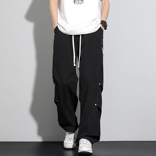 Herren Utility-Cargo-Loungehose mit Tunnelzugbund, Mehrfachtaschen & weitem Bein Nord Taschen