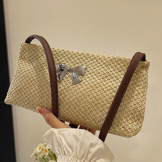 Damen Handtasche mit modischem Strukturdesign und dekorativem Schleifenakzent Nord Taschen