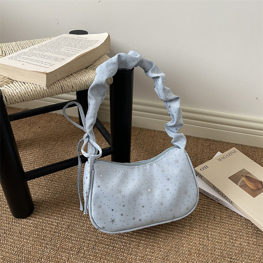 Damen modische Handtasche mit Sternenmotiv und gerafftem Trageriemen Nord Taschen