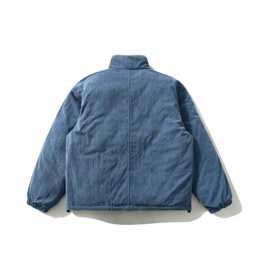 Herren Wattierte Cordjacke mit Stehkragen, Druckknopfverschluss und elastischem Saum Nord Taschen