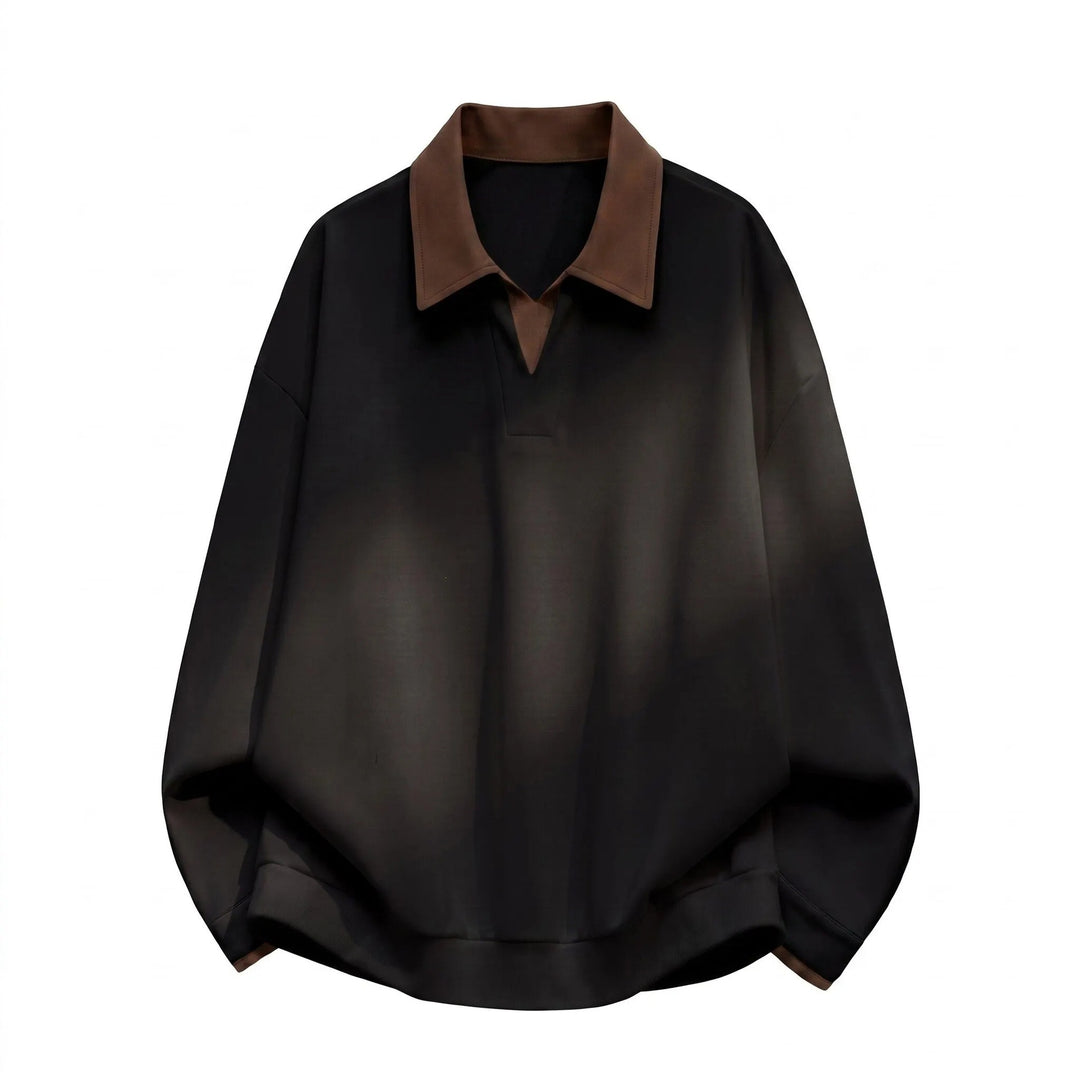 Damen Boxy-Polo-Sweatshirt mit kontrastiertem Spitzkragen Nord Taschen