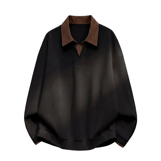 Damen Boxy-Polo-Sweatshirt mit kontrastiertem Spitzkragen Nord Taschen