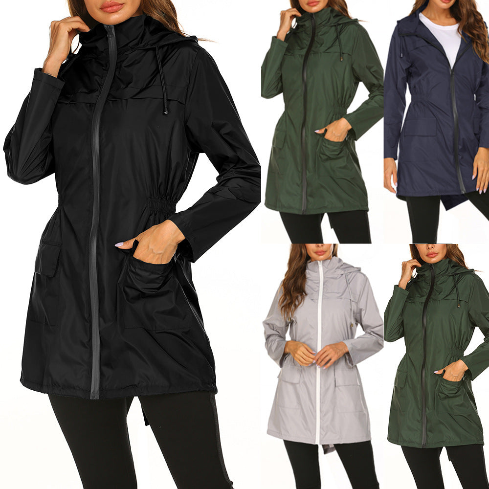 Damen praktische Freizeitjacke mit verstellbarem Bund und großen Taschen
