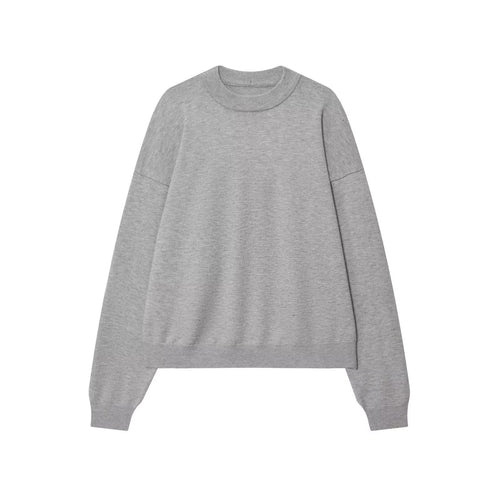 Damen Oversize Pullover mit weitem Rundhalsausschnitt und Rippbündchen Nord Taschen