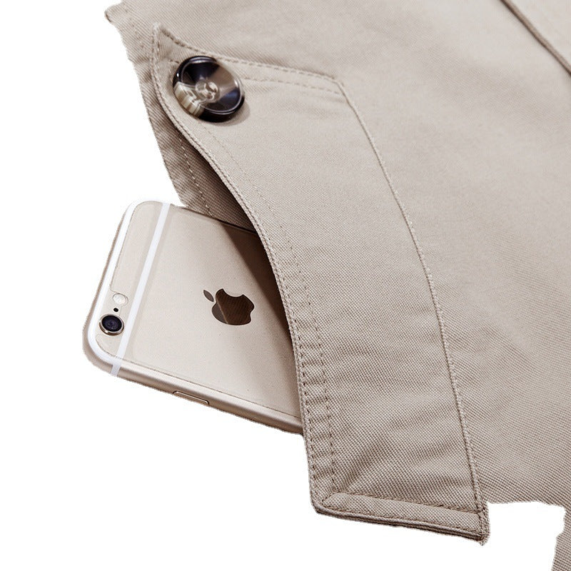 Herren mittellanger Kapuzenparka mit kariertem Innenfutter und verdeckter Zip‑Knopfleiste Nord Taschen