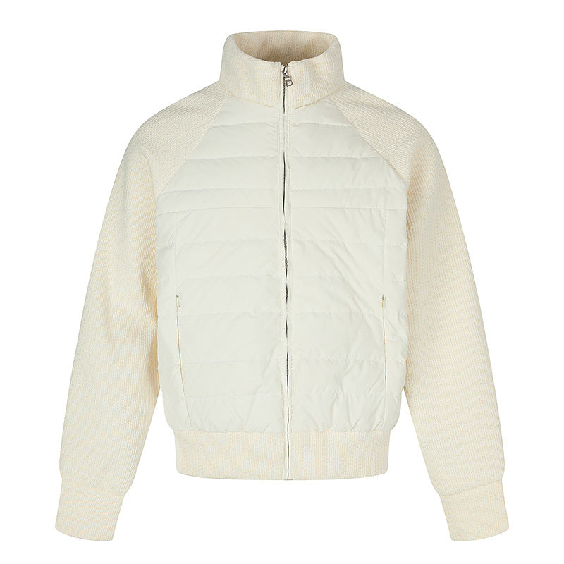 Damen gesteppte Strick‑Blend Bomberjacke mit Stehkragen und Raglanärmeln Nord Taschen