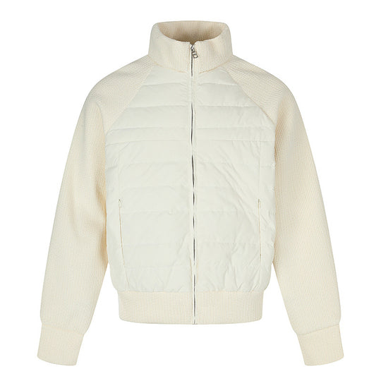 Damen gesteppte Strick‑Blend Bomberjacke mit Stehkragen und Raglanärmeln Nord Taschen