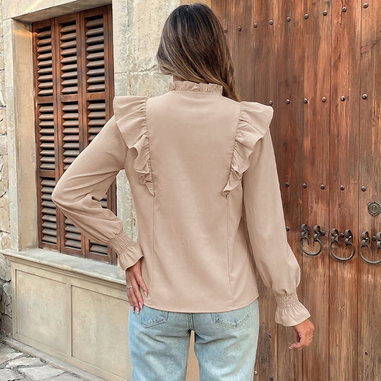 Damen Elegante Bluse mit Rüschen und Bindeband Nord Taschen