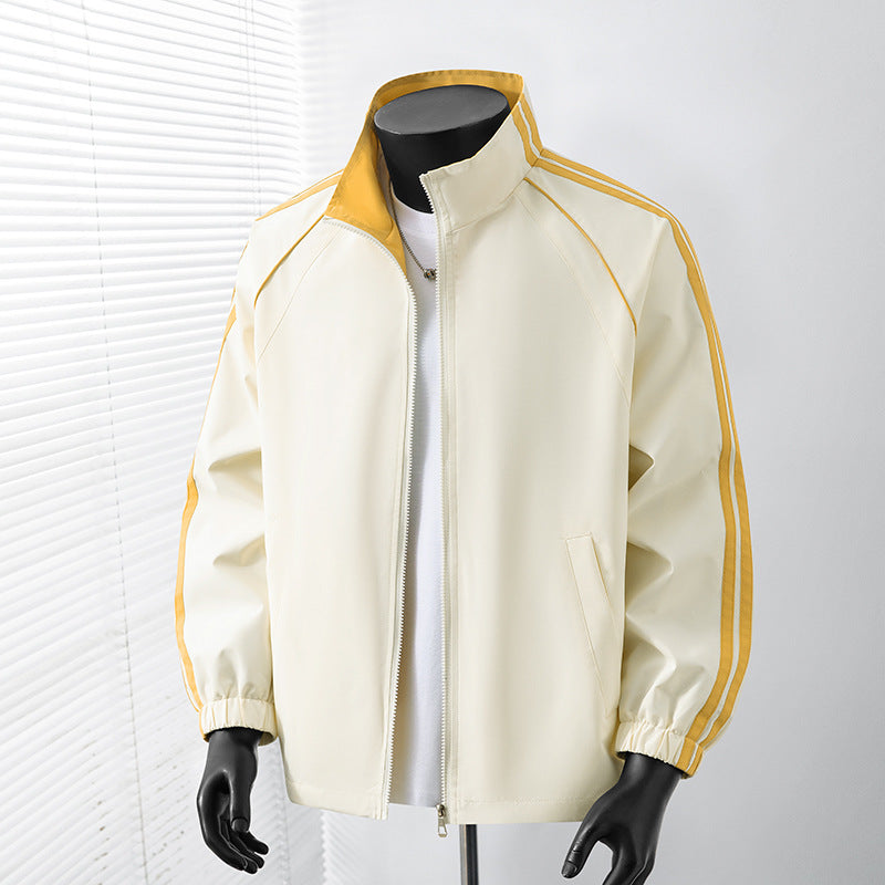 Herren Leichte Track‑Blousonjacke mit Stehkragen und Kontraststreifen Nord Taschen