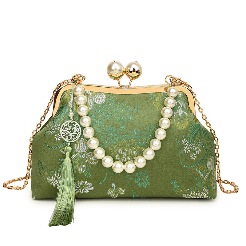 Damen Glamouröse Abendtasche mit floralem Muster Nord Taschen