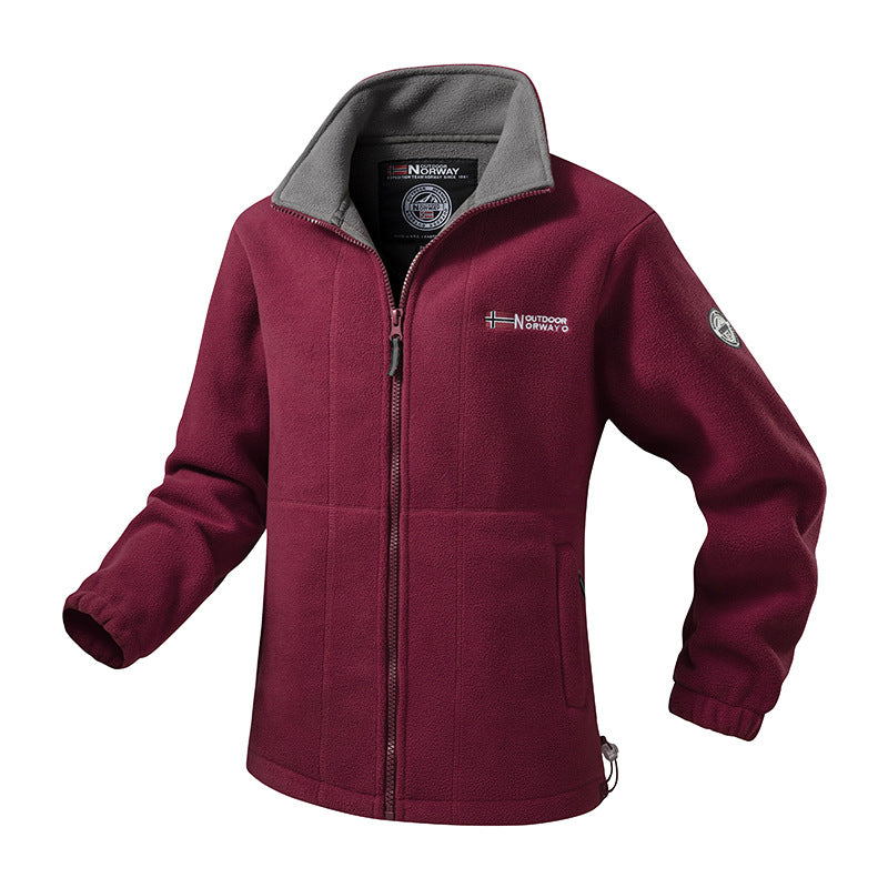 Herren Robuste Trekking-Fleecejacke mit hohem Stehkragen, durchgehendem Reißverschluss & praktischen Eingrifftaschen Nord Taschen