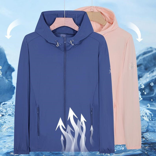 Unisex Leichte wind- und wasserabweisende Kapuzen‑Übergangsjacke mit durchgehendem Reißverschluss, Reißverschlusstaschen & elastischen Bündchen Nord Taschen