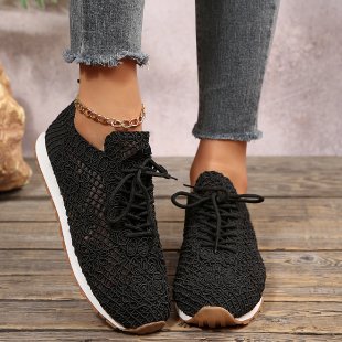 Damen  gestrickte Slip-On Plateau-Sneaker mit atmungsaktivem Obermaterial und gepolstertem Komfortfußbett Nord Taschen