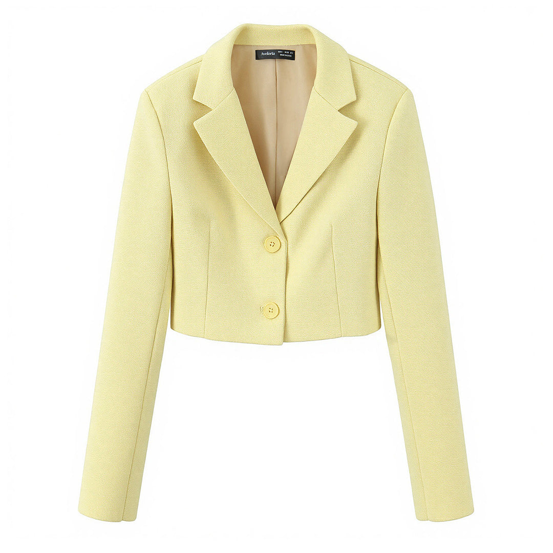 Damen Kurzer Bouclé‑Tweed‑Blazer mit Reverskragen und Zweiknopfverschluss Nord Taschen