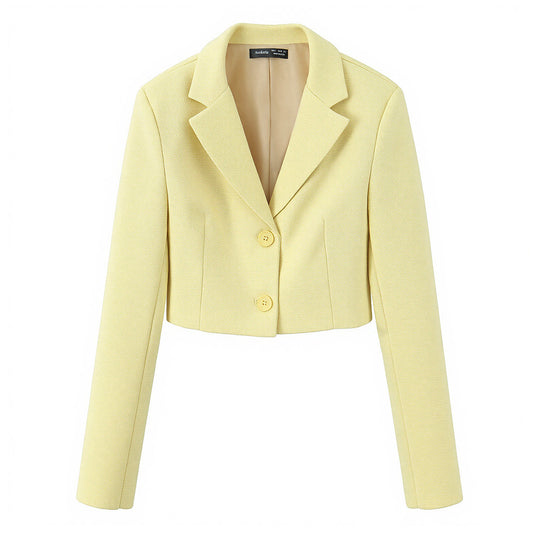 Damen Kurzer Bouclé‑Tweed‑Blazer mit Reverskragen und Zweiknopfverschluss Nord Taschen