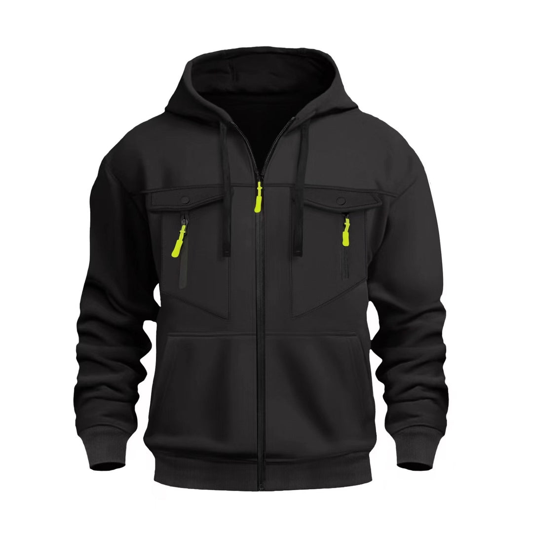 Herren Kapuzen-Sweatjacke mit durchgehendem Reißverschluss, zwei zip-Brusttaschen und ergonomischen Bündchen Nord Taschen