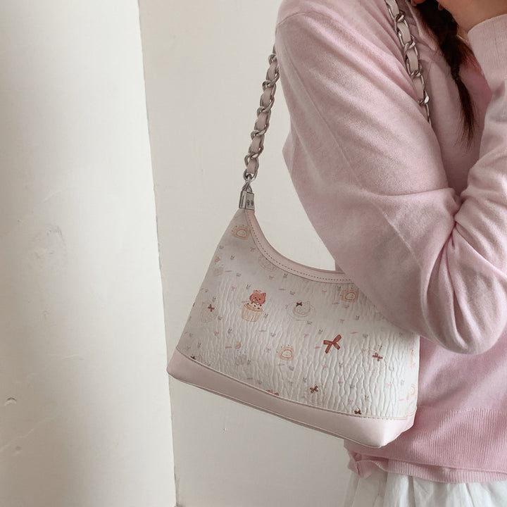 Damen Schultertasche mit verspieltem Design und charmantem Tieranhänger Nord Taschen