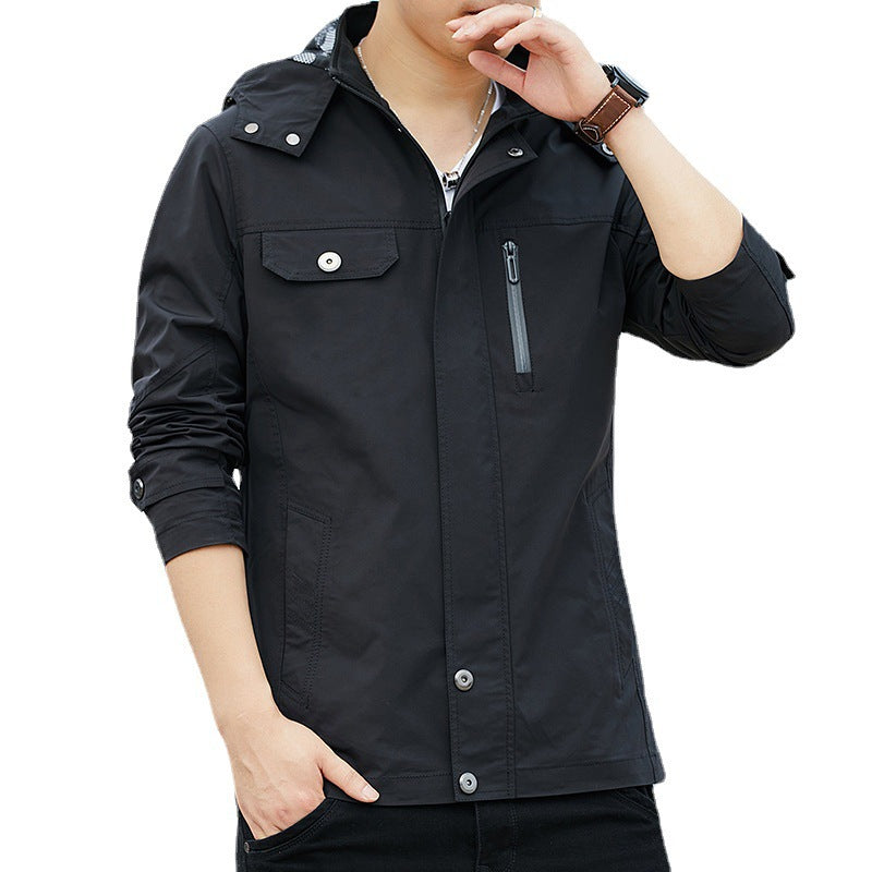 Herren Leichter Kapuzen-Fieldblouson im Casual-Utility-Stil Nord Taschen