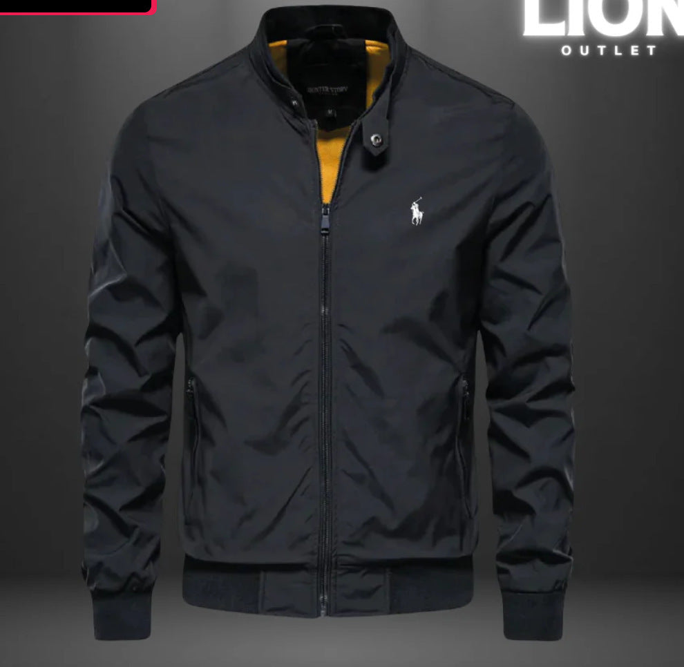 Herren Aviator-inspirierte Windbreaker-Bomberjacke mit Stehkragen und Mesh-Innenfutter Nord Taschen