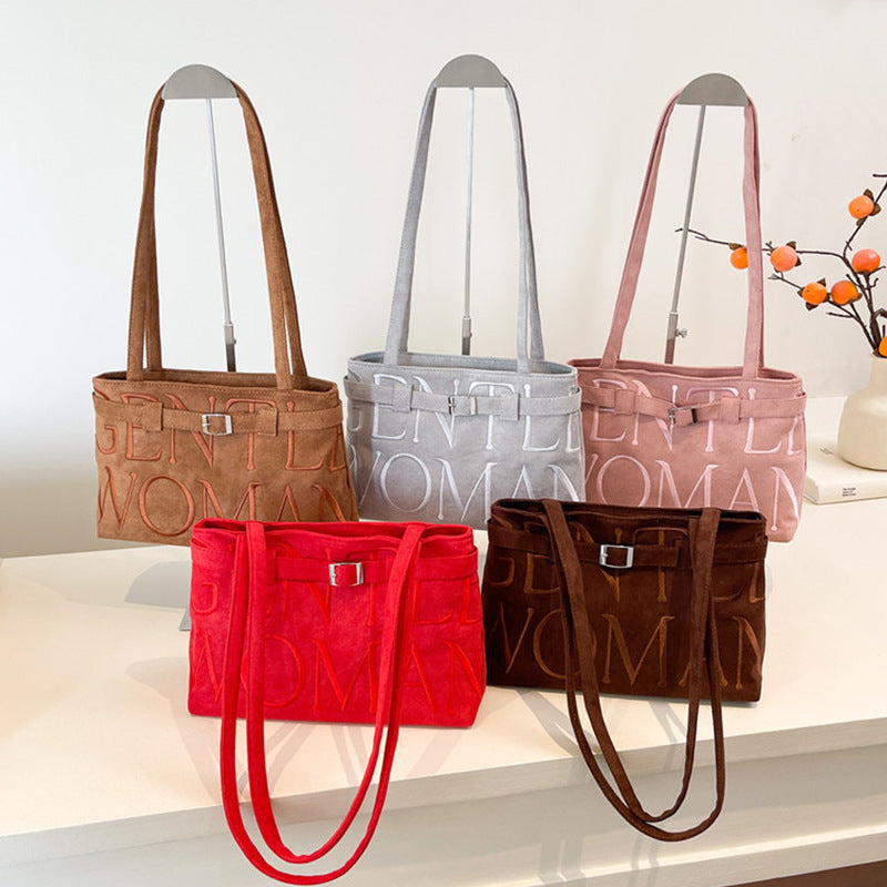 Damen Designer-Handtasche mit luxuriösem Wildleder und modischer Prägung Nord Taschen