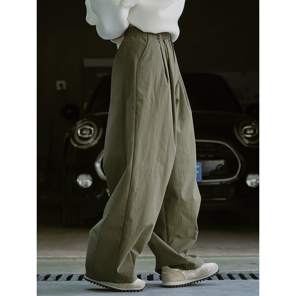 Damen Voluminöse Palazzo-Baggy-Hose mit elastischem Komfortbund und Eingrifftaschen Nord Taschen
