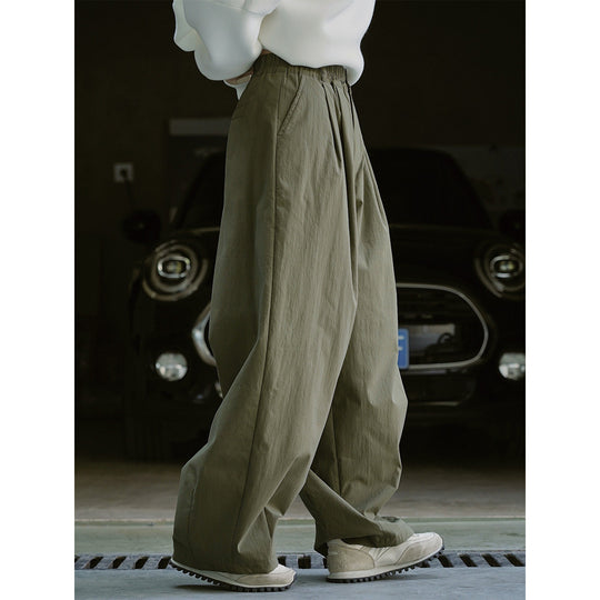 Damen Voluminöse Palazzo-Baggy-Hose mit elastischem Komfortbund und Eingrifftaschen Nord Taschen