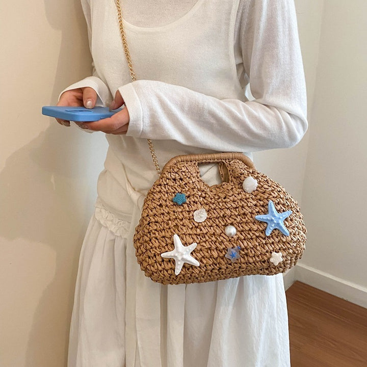 Damen sommerliche Korbtasche mit maritimen Details Nord Taschen