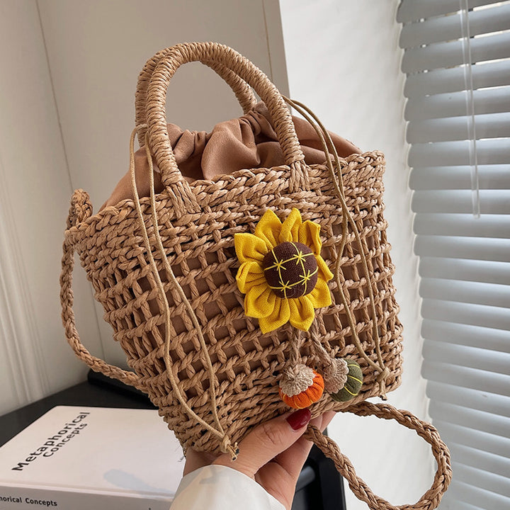 Damen Jute-Tasche mit verspieltem Kirschmuster und handgefertigten Details Nord Taschen