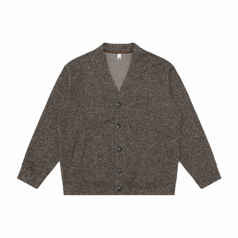 Unisex Oversize-Strickcardigan mit V‑Ausschnitt, durchgehender Knopfleiste und aufgesetzten Eingrifftaschen Nord Taschen