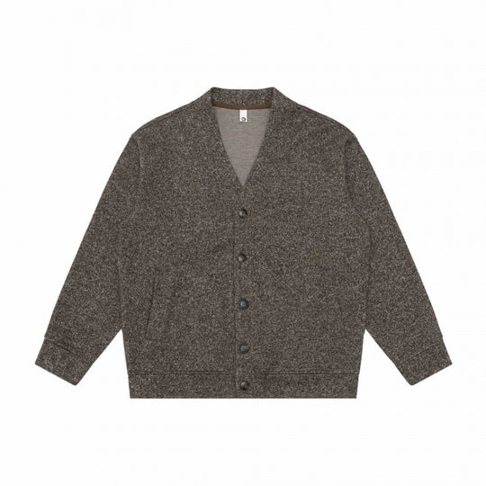 Unisex Oversize-Strickcardigan mit V‑Ausschnitt, durchgehender Knopfleiste und aufgesetzten Eingrifftaschen Nord Taschen