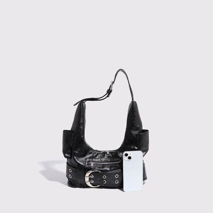 Damen modische Handtasche mit auffälligem Metallverschluss Nord Taschen