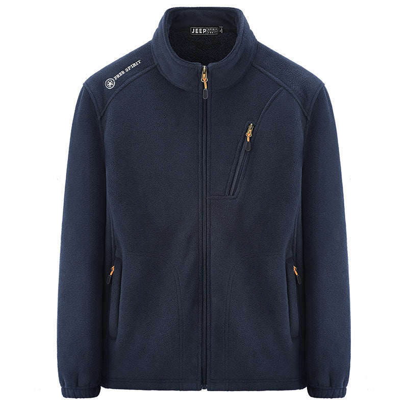 Herren Thermo‑Fleecejacke mit Sherpa‑Innenfutter, Stehkragen und Reißverschlusstaschen Nord Taschen