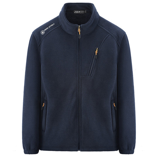 Herren Thermo‑Fleecejacke mit Sherpa‑Innenfutter, Stehkragen und Reißverschlusstaschen Nord Taschen