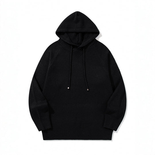 Unisex Oversize Strickkapuzenpullover mit Raglanärmeln und Rippbündchen Nord Taschen